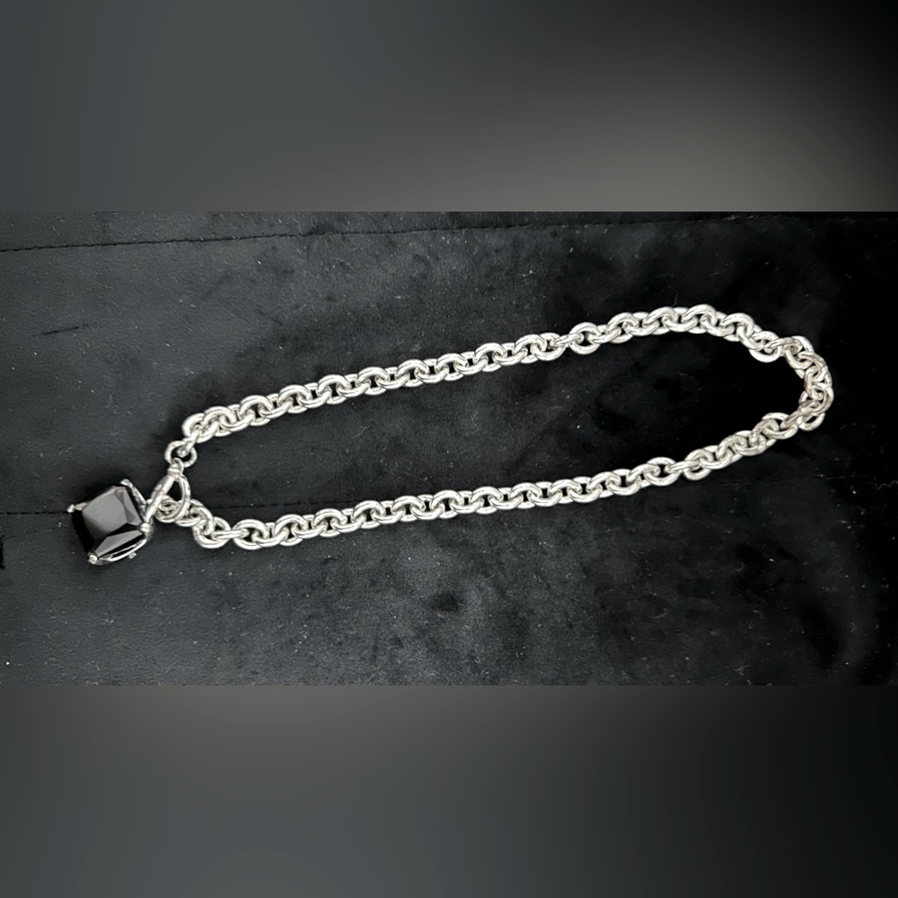 Silver White Houee Black Market tone amethyst colored “gemstone”
